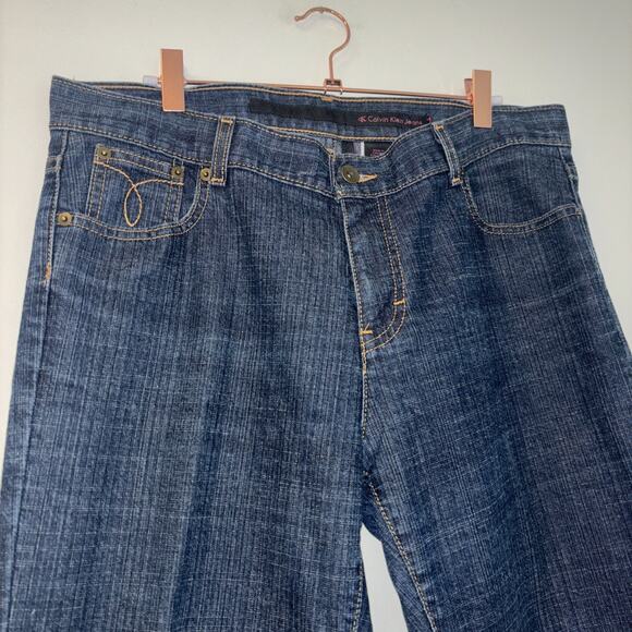 Calvin Klein Womens Jeans Size 13 Bootcut Mid Rise Flare Denim Casual‎ Y2K 70’s - Picture 6 of 12